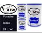 Preview: Porsche, Black, 741 / A1: 500ml Lackdose + 500ml Klarlack + 250ml Härter - Set, von ATW Autoteile West.